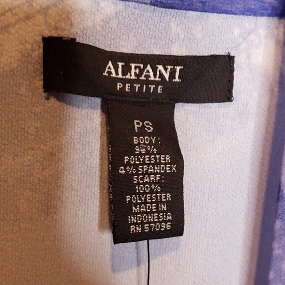 Alfani Petite Womens New Blue Purple Watercolor Sleeveless Blouse Small - Picture 5 of 6